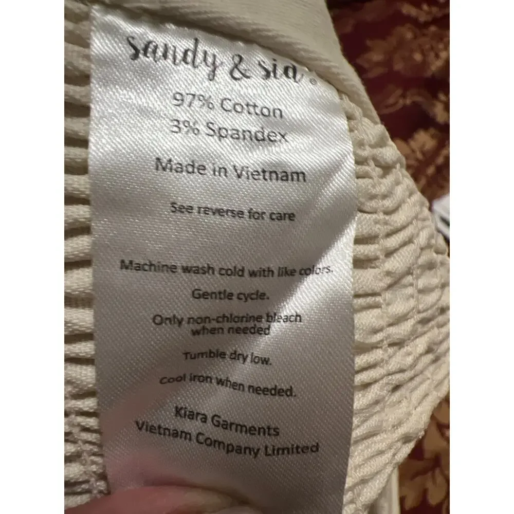 Sandy & Sid Smocked Corset Sexy Crop Tank Top Crèam NWT Size S - Picture 7 of 8